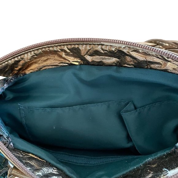 Womens Hand Bag Purse STUDDED EMBELLISHED Gems Embroidered Paisley Print Braided - Picture 5 of 14